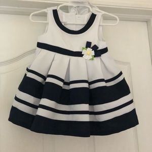 Blue and white dress